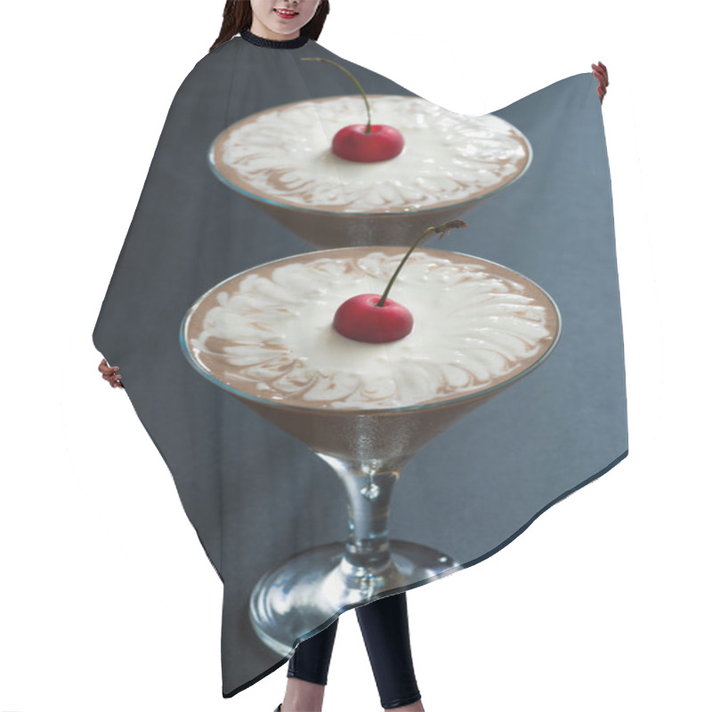 Personality  Two-layer Chocolate Dessert Decorated With Cherries Hair Cutting Cape