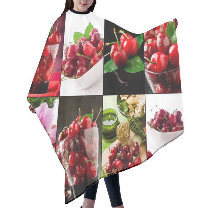 Personality  Cherry Collage Hair Cutting Cape