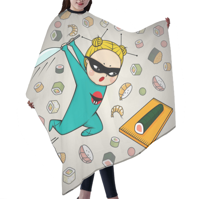 Personality  Sushi Hero Chef Of Japanese Cuisine Hair Cutting Cape