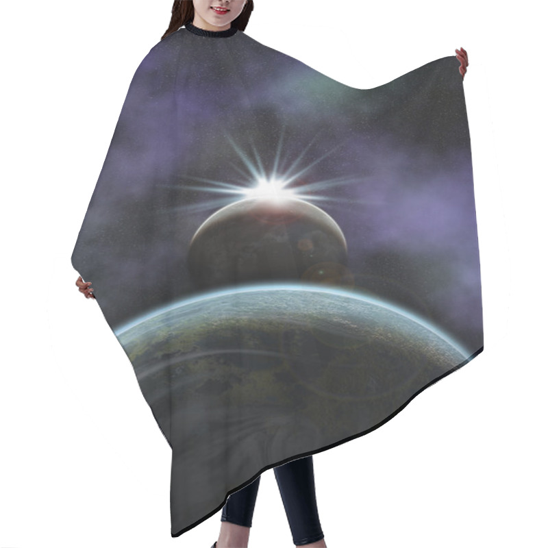 Personality  Planet With Moon Hair Cutting Cape