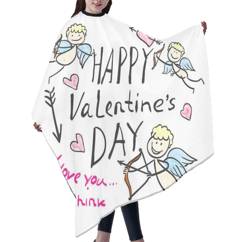 Personality  Print Valentine's Day Card Cupids Hair Cutting Cape