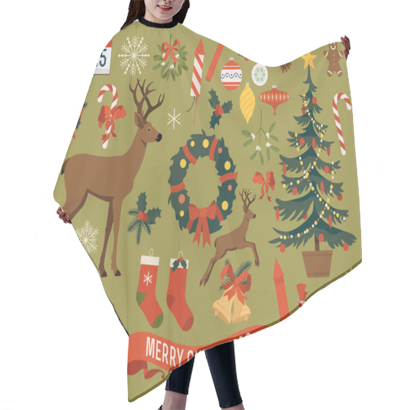 Personality  Christmas Decorations Hair Cutting Cape