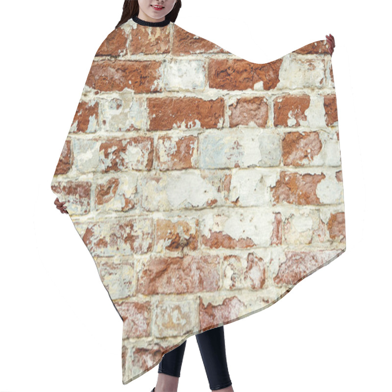 Personality  Old Brick Wall. Grunge Background. Shabby Building Facade With Damaged Plaster. Hair Cutting Cape