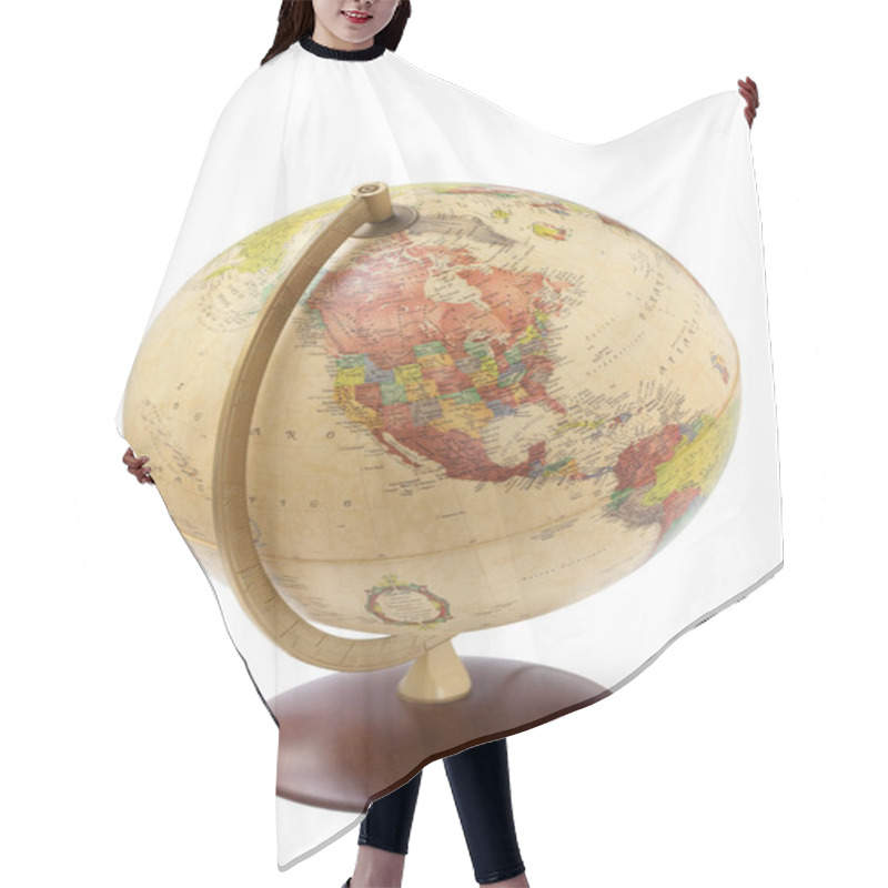 Personality  Close Up Of A Globe Isolated On White Background Hair Cutting Cape