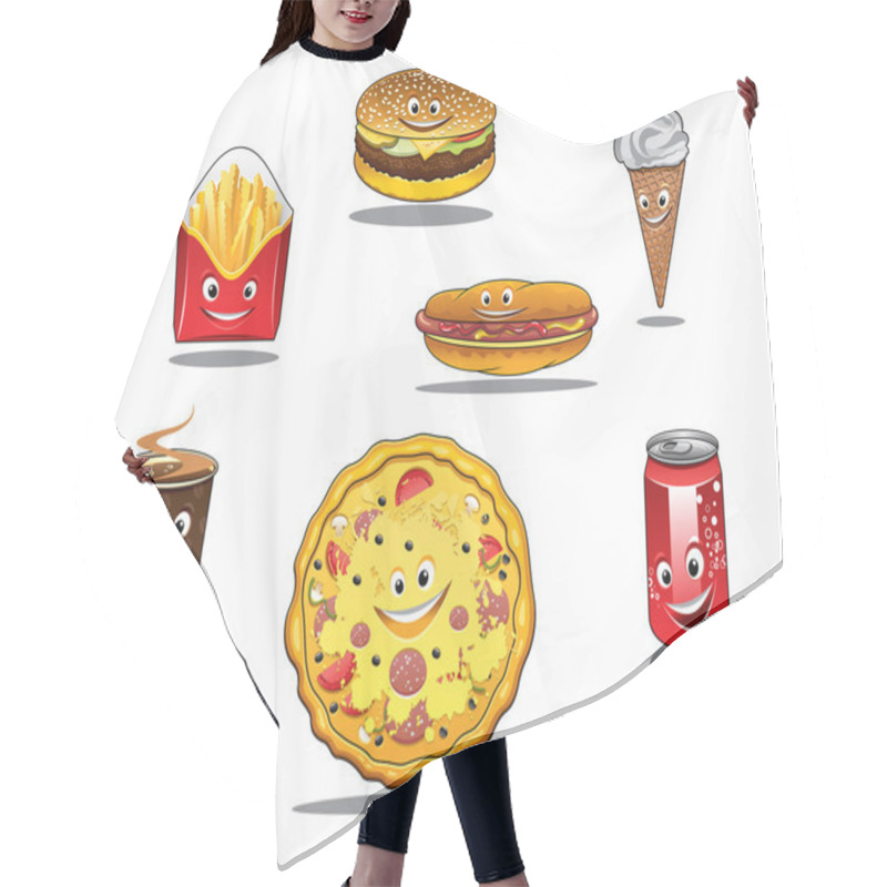 Personality  Fast Food And Takeaway Food Icons Hair Cutting Cape