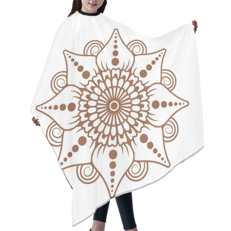 Personality  India Henna Tattoo Mandala Isolated Design Hair Cutting Cape