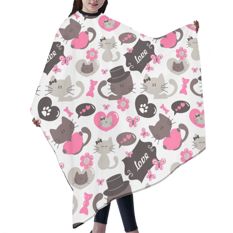 Personality  Cute Cats Seamless Pattern, Sweet Kitty, Texture For Wallpapers, Hair Cutting Cape