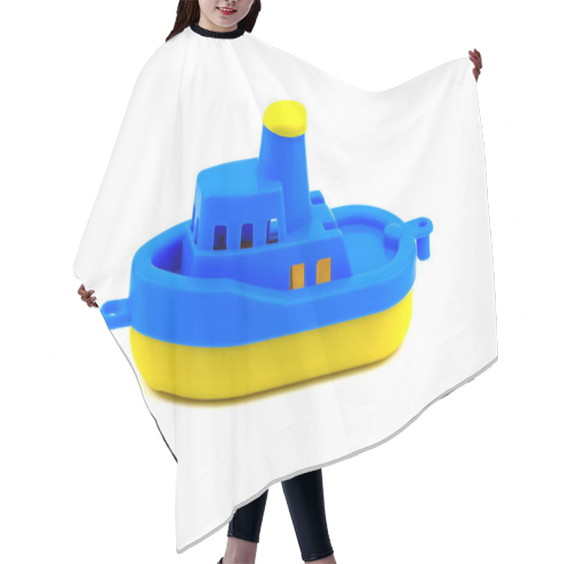 Personality  Plastic Boat Toy. Isolated. Hair Cutting Cape