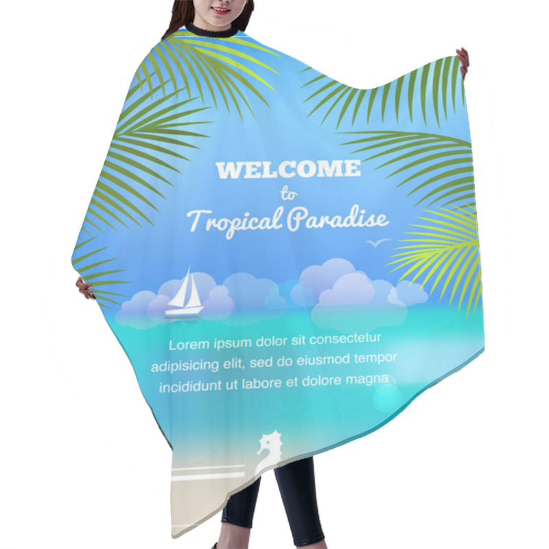 Personality  Tropical Paradise Vector Background Hair Cutting Cape