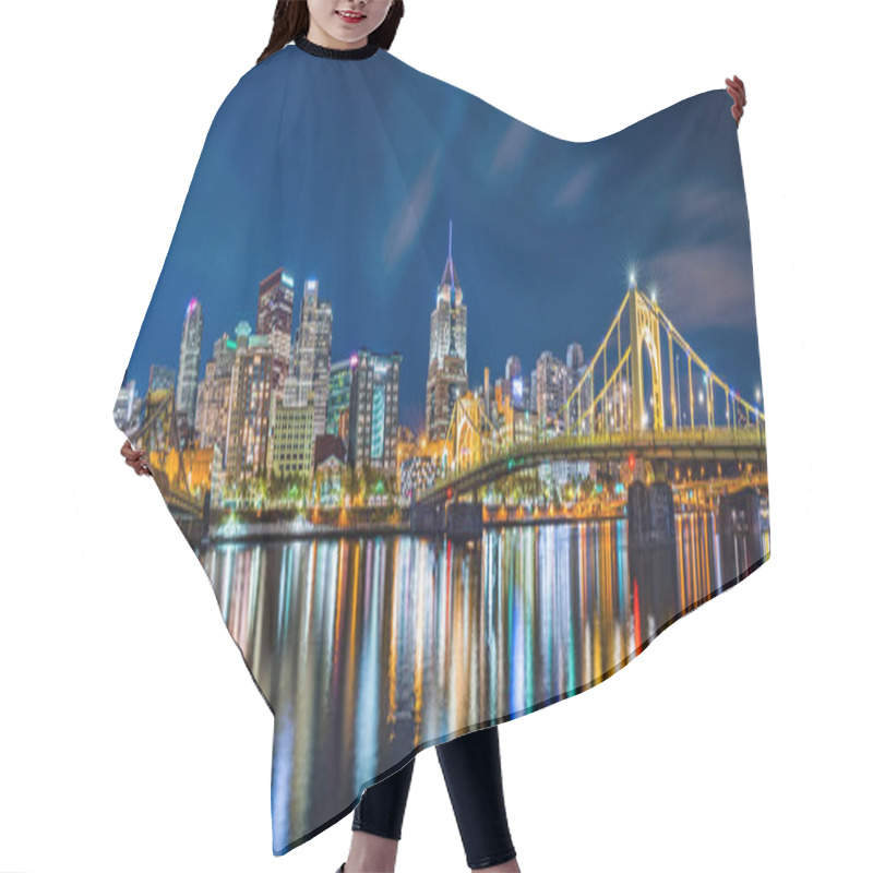 Personality  Pittsburgh Downtown Skyline Panorama Hair Cutting Cape