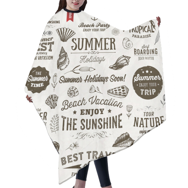 Personality  Set Of Summer Elements Hair Cutting Cape