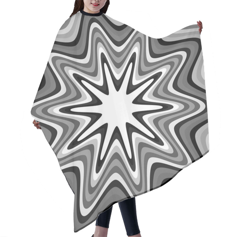 Personality  Abstract Zigzag Shape Background. Hair Cutting Cape