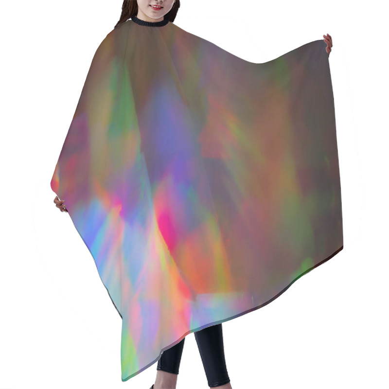 Personality  Psychedelic Abstract Background Splash Pattern. Trippy Light Exposure With Swirling Rainbow Colors  Hair Cutting Cape