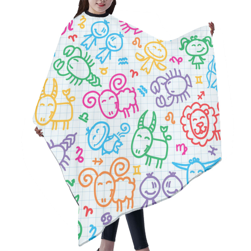 Personality  Pattern With Zodiac Hair Cutting Cape