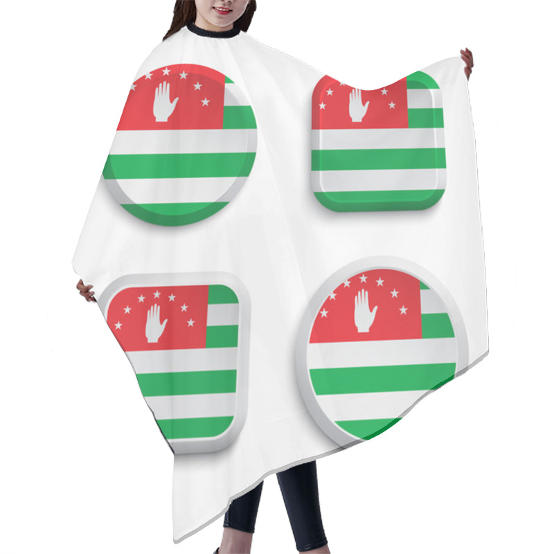 Personality  Abkhazia Flag Buttons Hair Cutting Cape