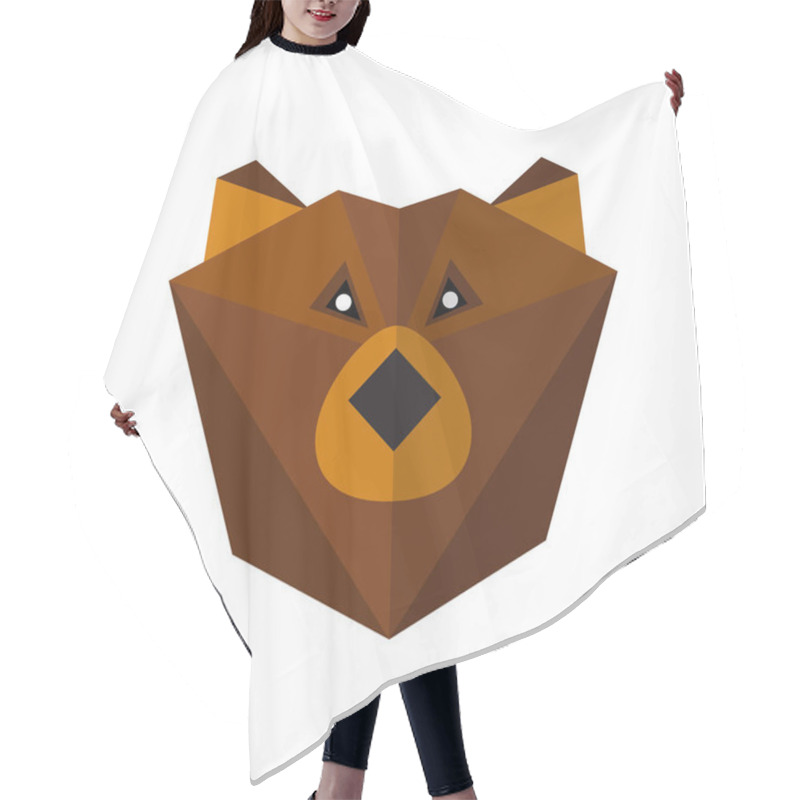 Personality  Flat Style Bear Icon Isolated On A White Background Hair Cutting Cape