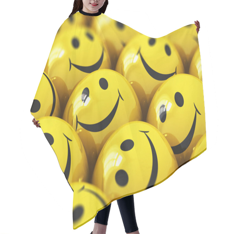 Personality  Happy Yellow Smileys Hair Cutting Cape