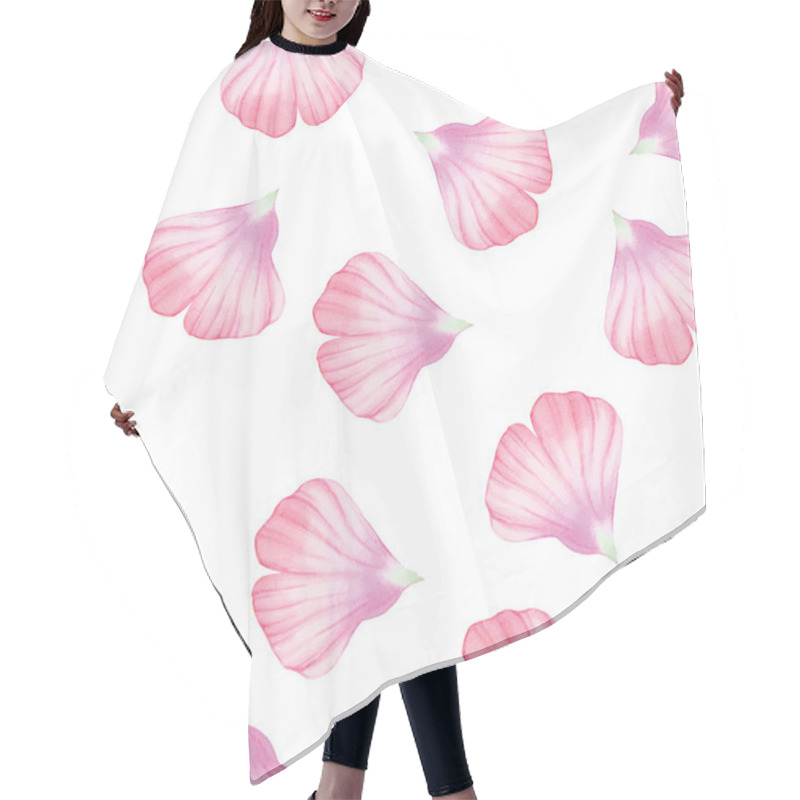 Personality  Seamless Pattern With Pink Flower Petals Hair Cutting Cape