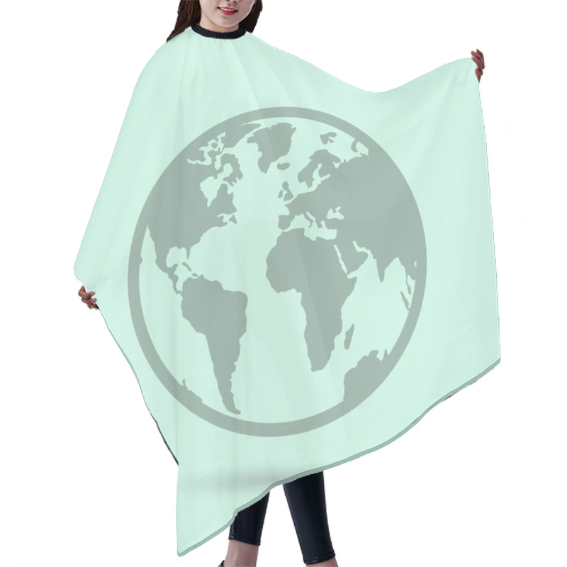 Personality  Vector Planet Earth Icon Symbol Hair Cutting Cape