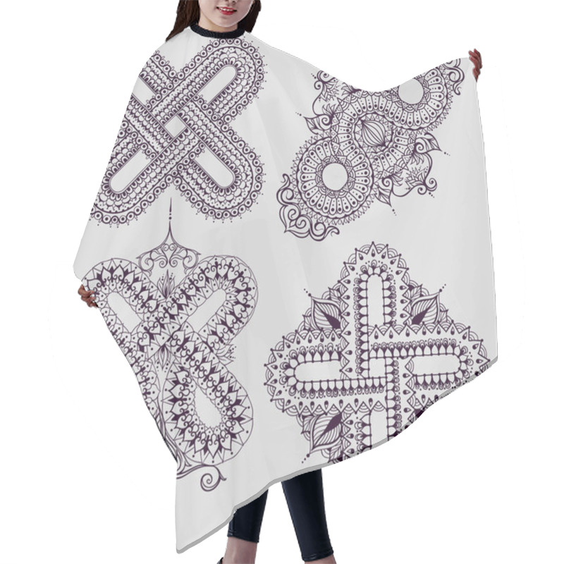 Personality  Infinity Tattoo Template In Mehndi Style Hair Cutting Cape