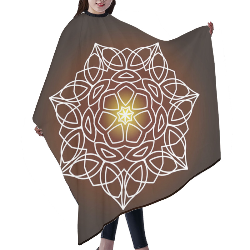 Personality  Shiny Background With White Floral Mandala Hair Cutting Cape