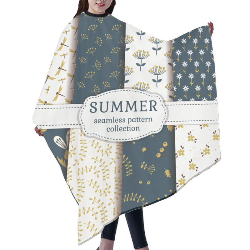 Personality  Summer Patterns. Vector Hair Cutting Cape