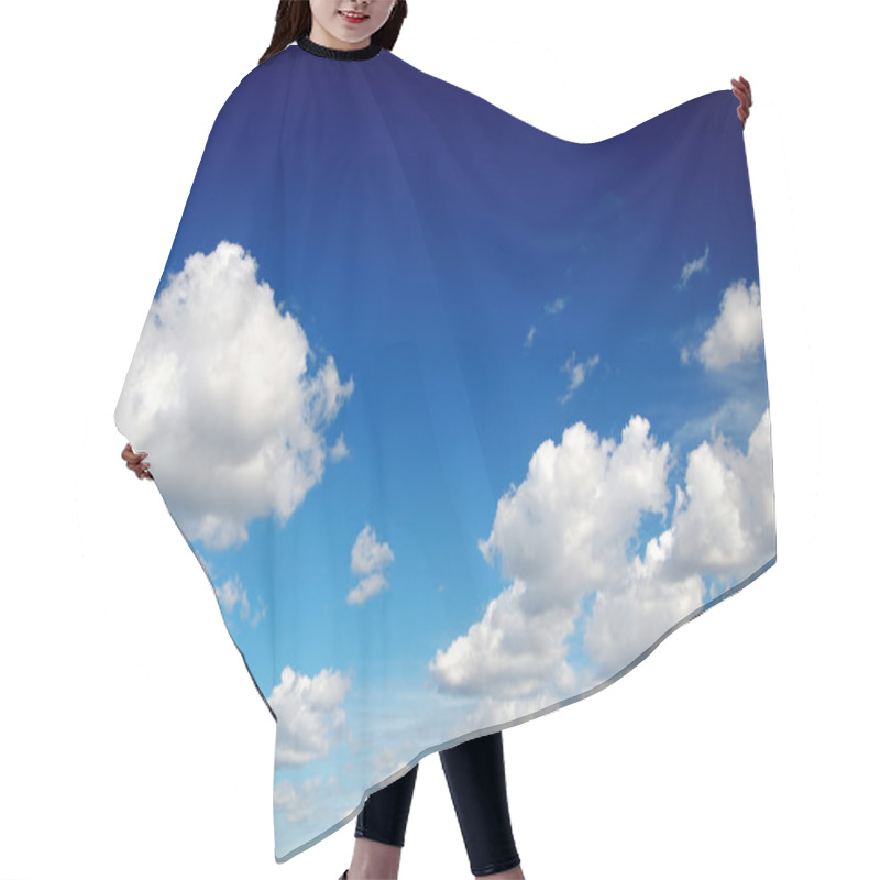 Personality  Blue Sky With Cotton Like Clouds Hair Cutting Cape