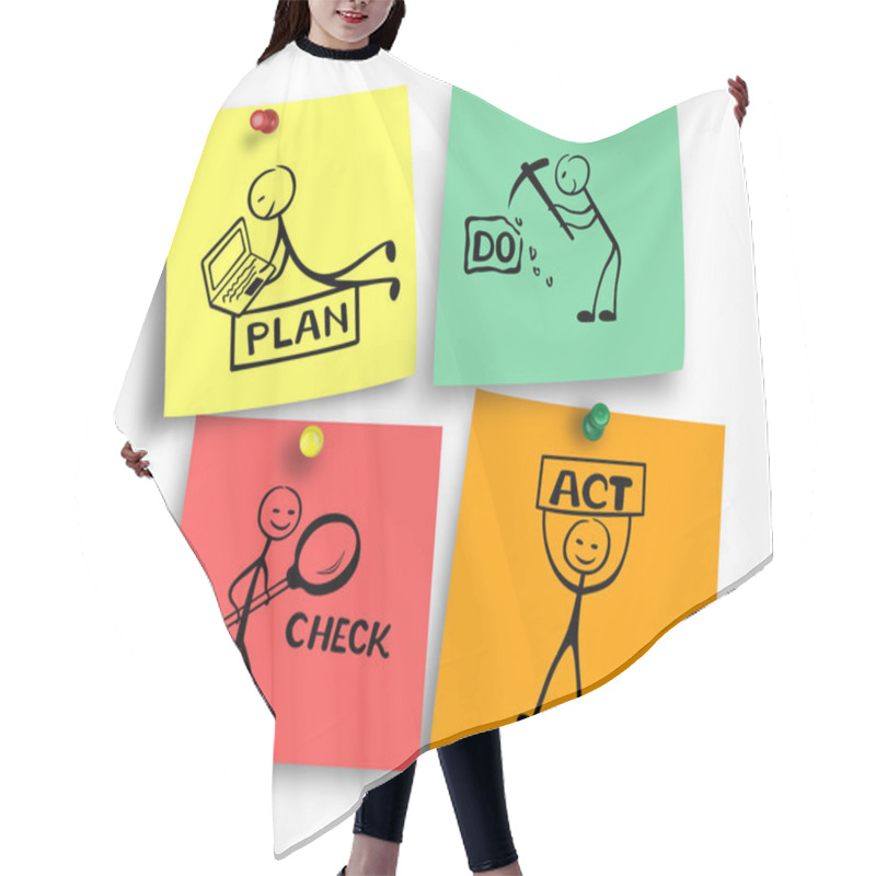 Personality  Plan Do Check Act Drawings On Post Notes Hair Cutting Cape