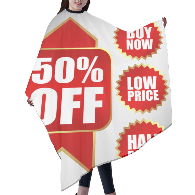 Personality  Red Half Price Hair Cutting Cape