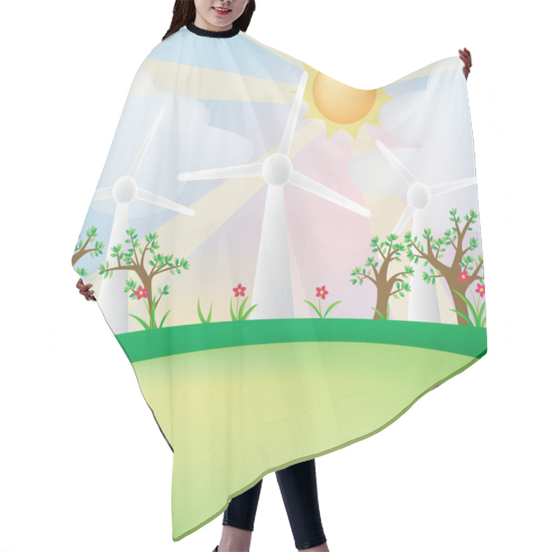 Personality  Green Energy Background Hair Cutting Cape