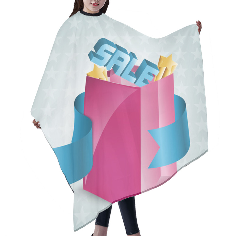 Personality  Pink Shopping Bag With Sign Of Sale. Vector Illustration Hair Cutting Cape