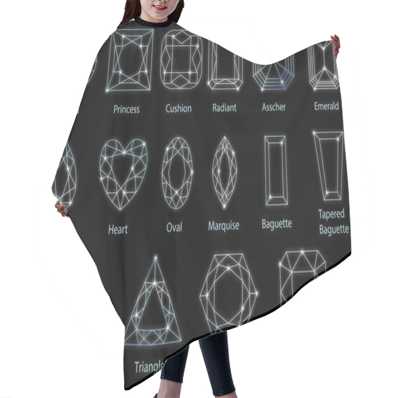 Personality  Set Of Sixteen Glowing Diamonds Hair Cutting Cape