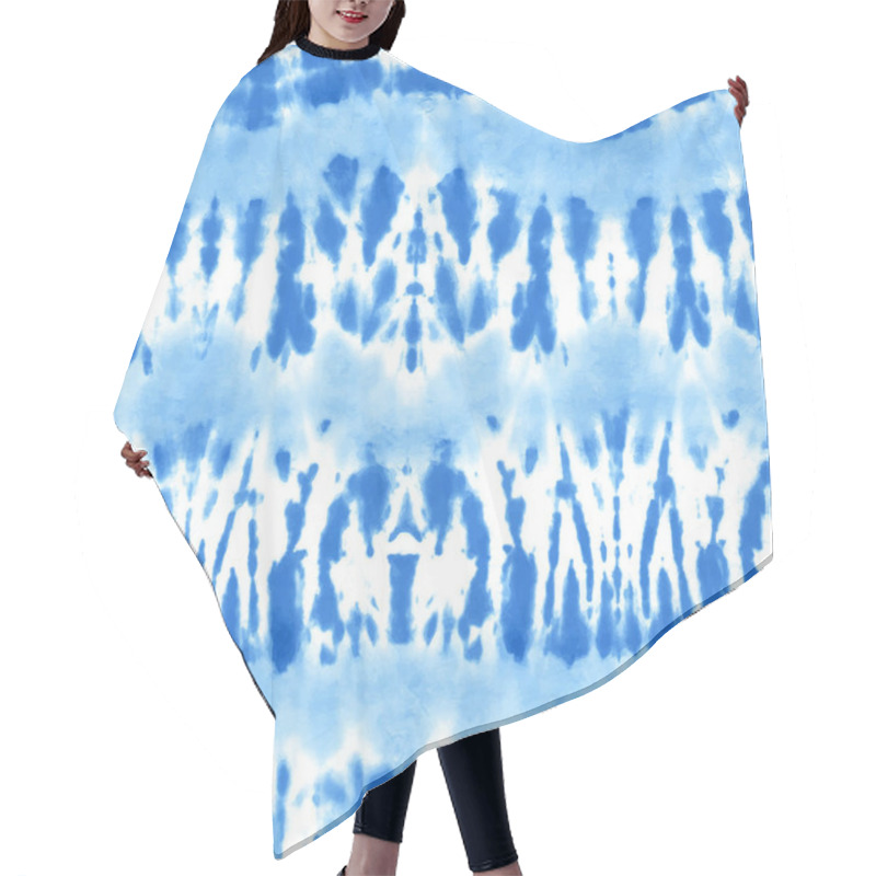 Personality  Shibori Stripes Design. Tie Dye Fabric. Abstract Ink Texture. Geometric Stains Pattern. Shibori Vectors. Watercolor Hair Cutting Cape