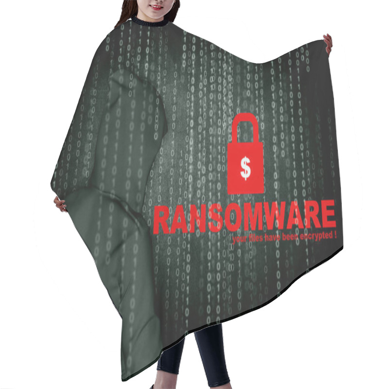 Personality  Ransomware,Cyber Security Concept,3d Illustration  Hair Cutting Cape