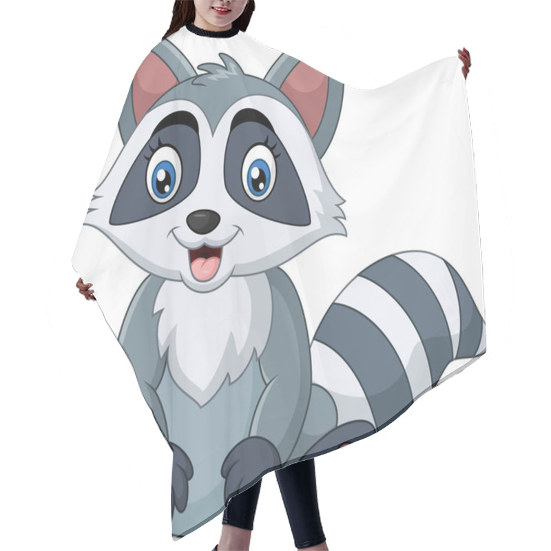 Personality  Cute Raccoon Sitting Hair Cutting Cape