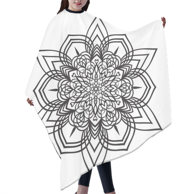 Personality  Hand Drawing Zentangle Mandala Element Hair Cutting Cape