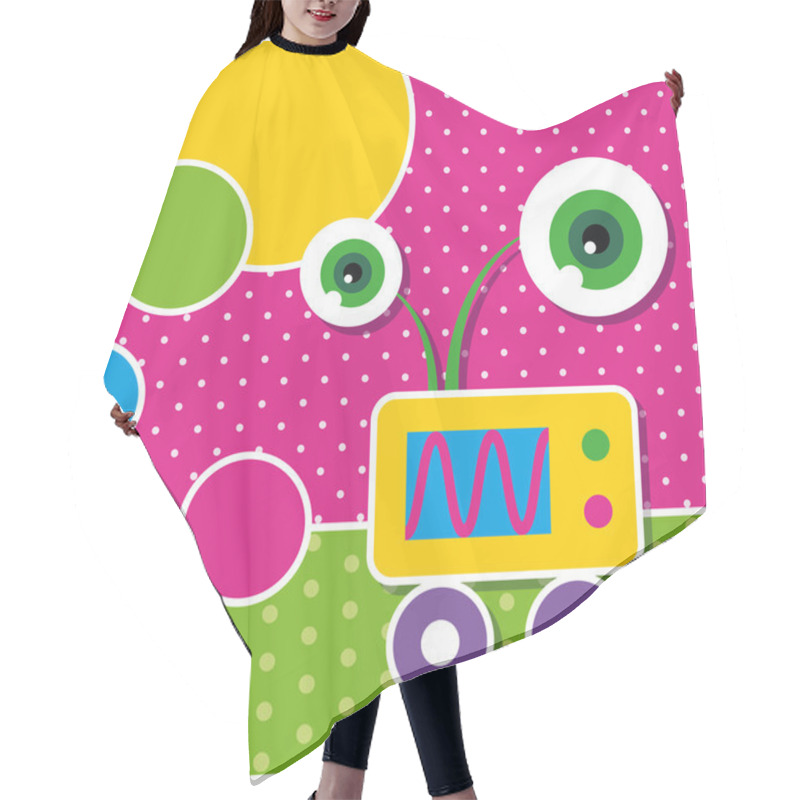 Personality  Cute Robot Greeting Card Hair Cutting Cape