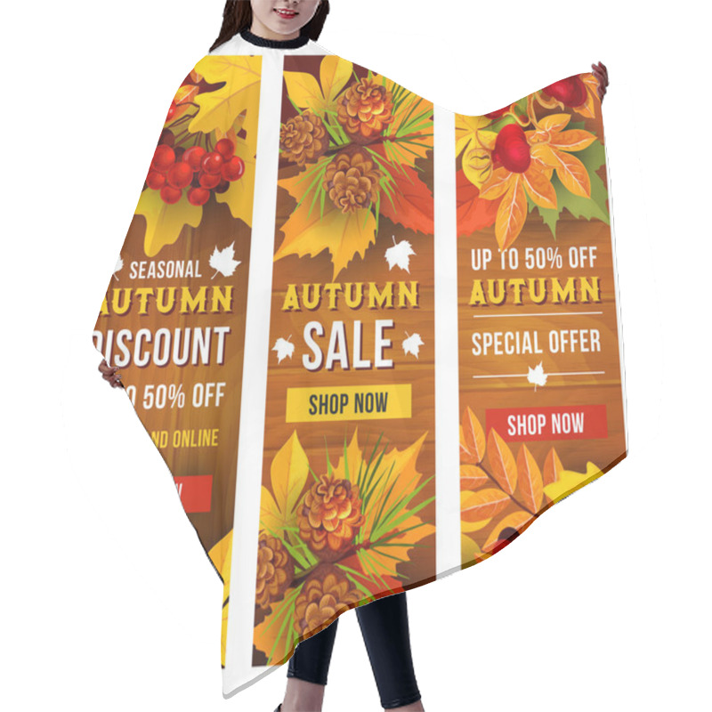 Personality  Autumn Sale And Discount Price Banner Template Set Hair Cutting Cape