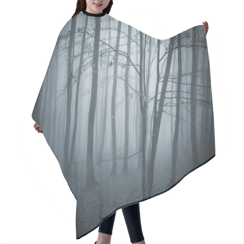 Personality  Dark Forest With Fog Hair Cutting Cape