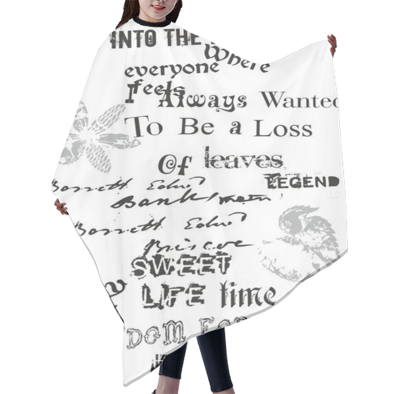 Personality  Nice Text Design Hair Cutting Cape