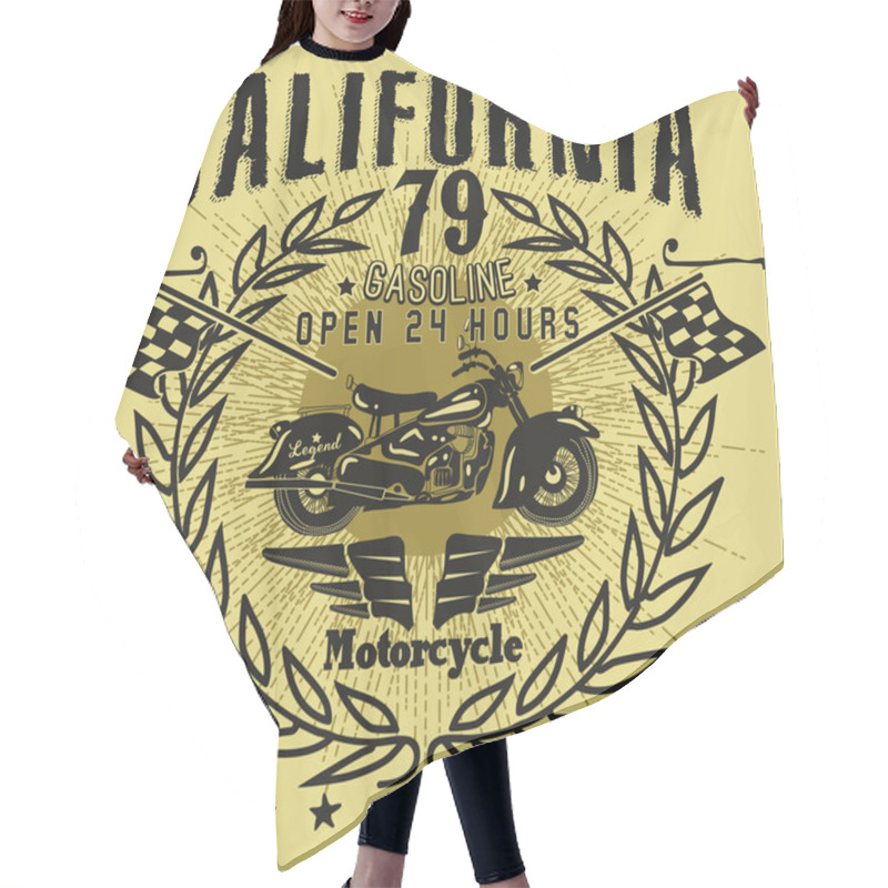 Personality  Handmade Illustration Motorcycle For Apparel Hair Cutting Cape