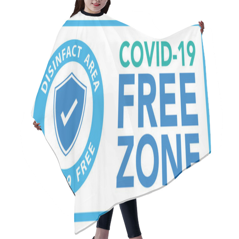 Personality  Covid Free Zone Sign Symbol.Vector Eps10 Hair Cutting Cape