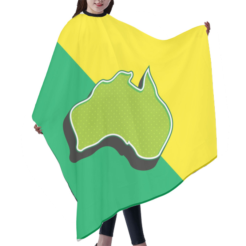 Personality  Australia Green And Yellow Modern 3d Vector Icon Logo Hair Cutting Cape