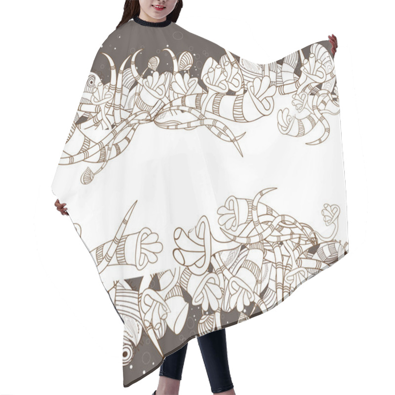 Personality  Doodle Florals Background Hair Cutting Cape