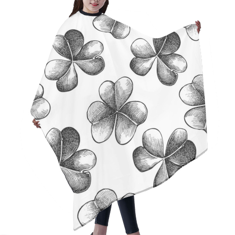 Personality  Seamless Pattern With Black And White Clover Hair Cutting Cape