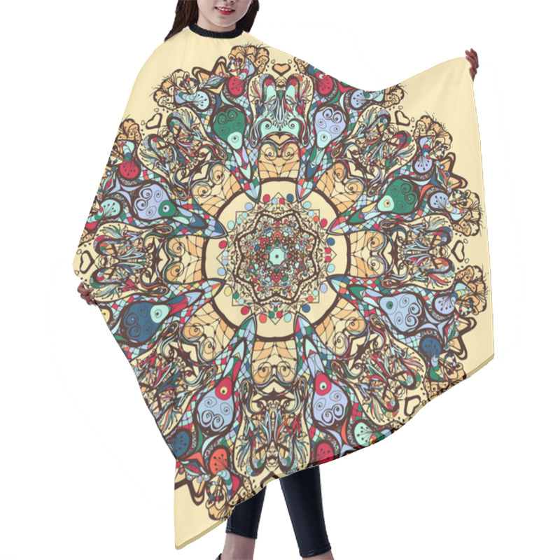 Personality  Oriental Mandala Pattern Hair Cutting Cape