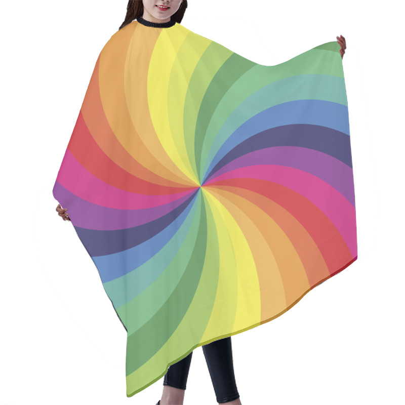 Personality  Abstract Rainbow Hair Cutting Cape