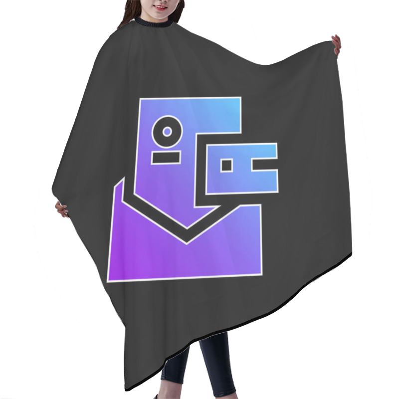 Personality  Brand Blue Gradient Vector Icon Hair Cutting Cape