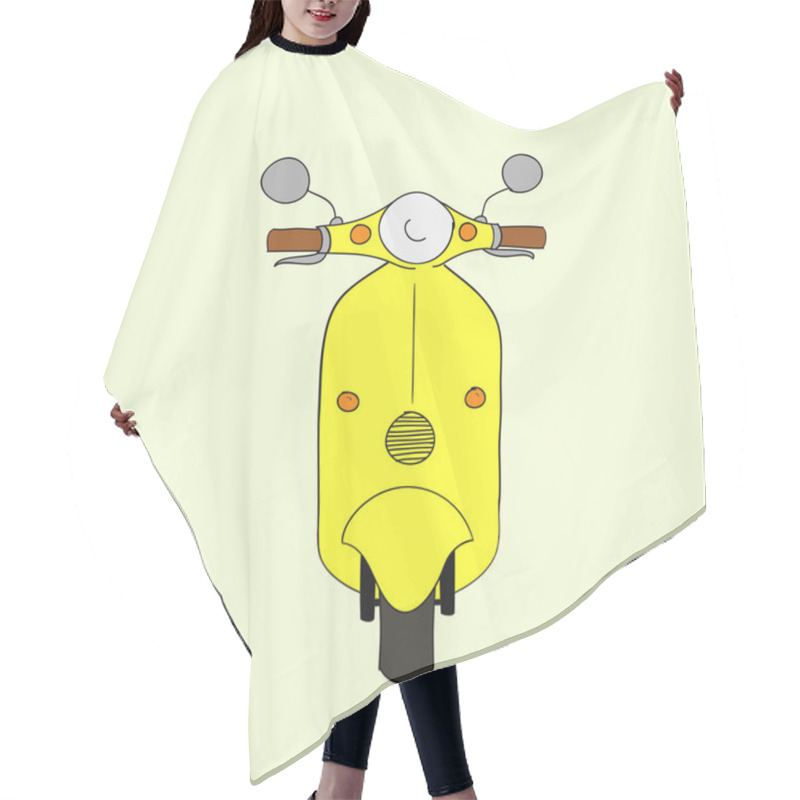 Personality  Retro Scooter Hair Cutting Cape