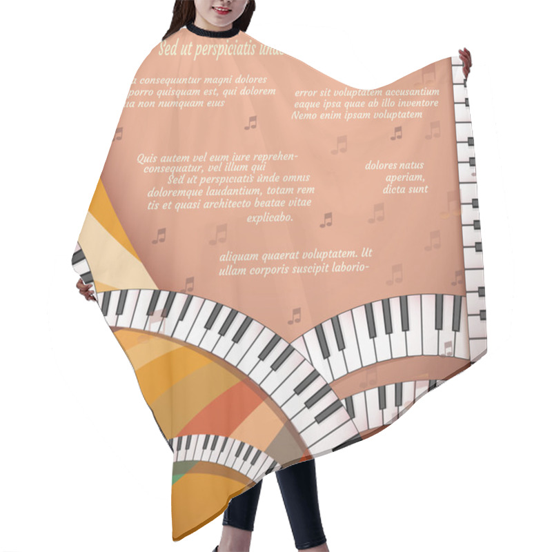 Personality  Musical Background With Piano Keyboard Hair Cutting Cape